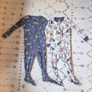 2 Footie Pajamas 12-18M